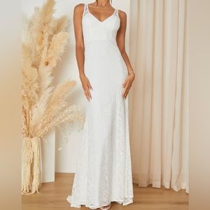 Lulus Beloved Eternity White Lace Maxi